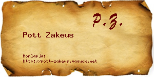 Pott Zakeus névjegykártya